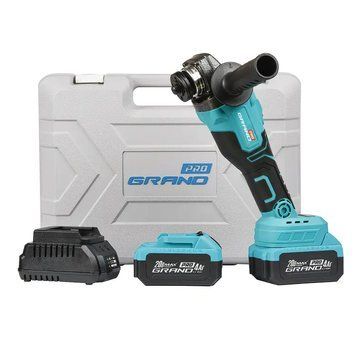 Безщіткова шліфмашина Grand МШУ-20BL/PRO 20 В акумуляторна болгарка 125 мм 3000&ndash;8400 об/хв плавний пуск 2 АКБ 4 А&middot;год Grand МШУ-20BL/PRO фото